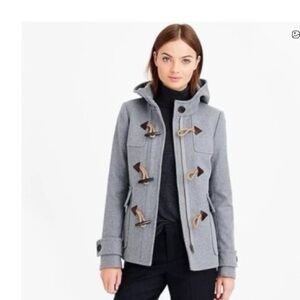 J Crew Melton Wool Toggle Gray Coat Size 10